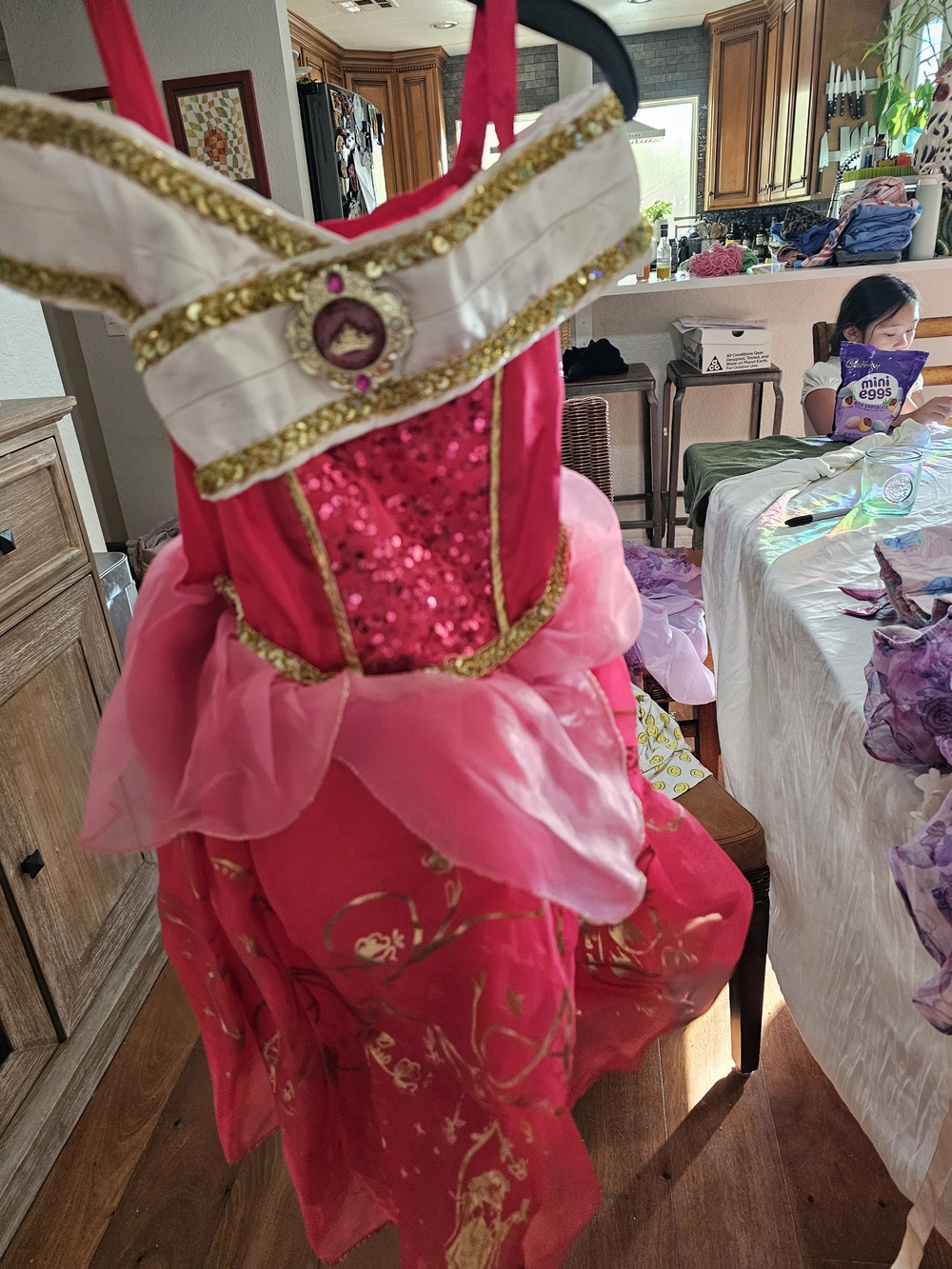 Disney Pink and Gold Sequin Princess Dress Costume